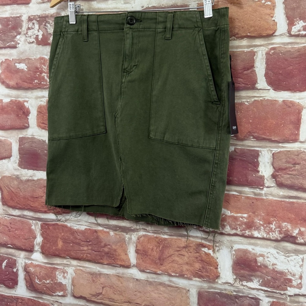 Hudson Luna Military Lulu Cargo Skirt Women's 29 Green Raw Edge Utility Casual - Picture 3 of 11